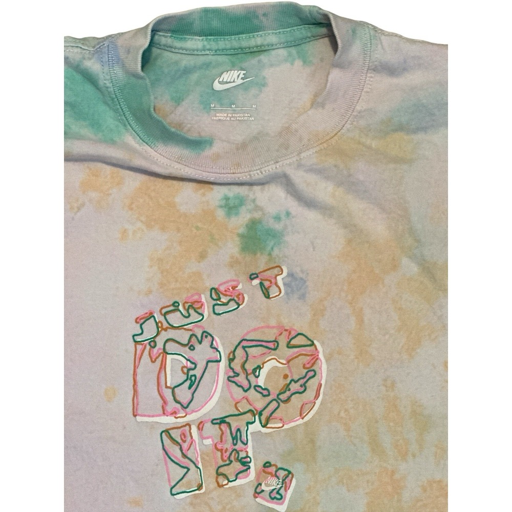Nike Signature Max90 Fit Tie Dye Just Do It Comfy T-Shirt Size M 100% Cotton